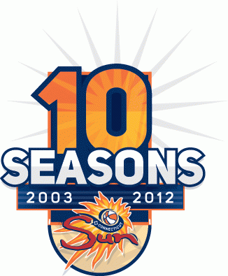 Connecticut Sun 2012 Anniversary Logo iron on transfers for clothing